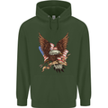 USA Eagle Flag America Patriotic July 4th Childrens Kids Hoodie Forest Green