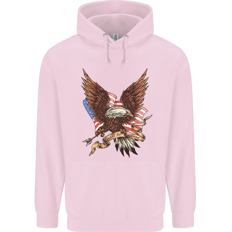 USA Eagle Flag America Patriotic July 4th Childrens Kids Hoodie Light Pink