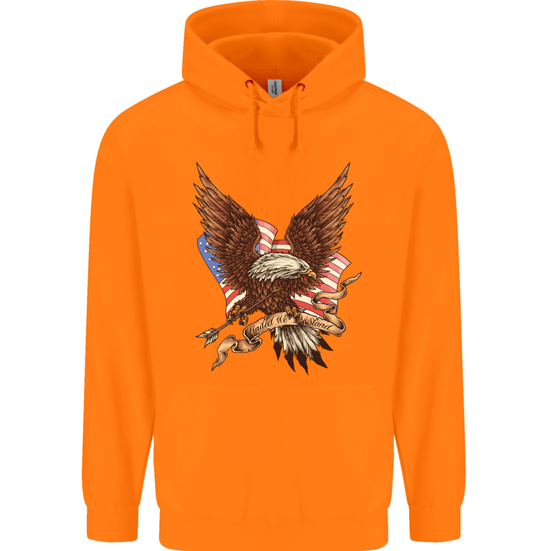 USA Eagle Flag America Patriotic July 4th Childrens Kids Hoodie Orange