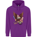 USA Eagle Flag America Patriotic July 4th Childrens Kids Hoodie Purple