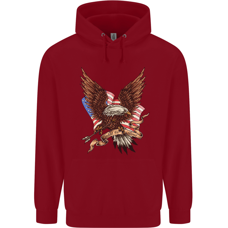 USA Eagle Flag America Patriotic July 4th Childrens Kids Hoodie Red