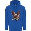 USA Eagle Flag America Patriotic July 4th Childrens Kids Hoodie Royal Blue