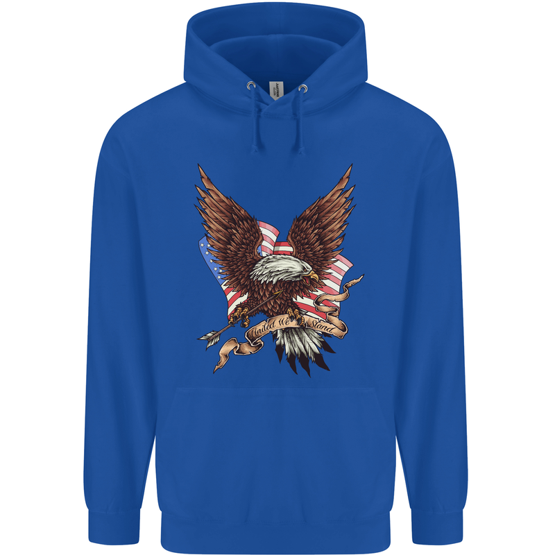 USA Eagle Flag America Patriotic July 4th Childrens Kids Hoodie Royal Blue