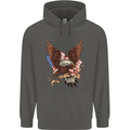 USA Eagle Flag America Patriotic July 4th Childrens Kids Hoodie Storm Grey