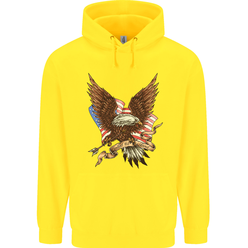 USA Eagle Flag America Patriotic July 4th Childrens Kids Hoodie Yellow