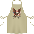 USA Eagle Flag America Patriotic July 4th Cotton Apron 100% Organic Khaki
