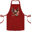 USA Eagle Flag America Patriotic July 4th Cotton Apron 100% Organic Maroon