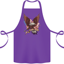 USA Eagle Flag America Patriotic July 4th Cotton Apron 100% Organic Purple
