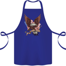 USA Eagle Flag America Patriotic July 4th Cotton Apron 100% Organic Royal Blue