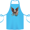 USA Eagle Flag America Patriotic July 4th Cotton Apron 100% Organic Turquoise