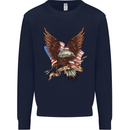 USA Eagle Flag America Patriotic July 4th Kids Sweatshirt Jumper Navy Blue