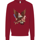 USA Eagle Flag America Patriotic July 4th Kids Sweatshirt Jumper Red