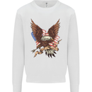 USA Eagle Flag America Patriotic July 4th Kids Sweatshirt Jumper White