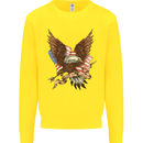 USA Eagle Flag America Patriotic July 4th Kids Sweatshirt Jumper Yellow
