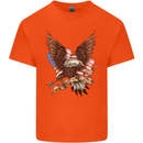 USA Eagle Flag America Patriotic July 4th Kids T-Shirt Childrens Orange
