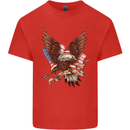 USA Eagle Flag America Patriotic July 4th Kids T-Shirt Childrens Red