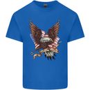 USA Eagle Flag America Patriotic July 4th Kids T-Shirt Childrens Royal Blue