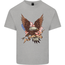 USA Eagle Flag America Patriotic July 4th Kids T-Shirt Childrens Sports Grey