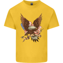 USA Eagle Flag America Patriotic July 4th Kids T-Shirt Childrens Yellow