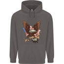 USA Eagle Flag America Patriotic July 4th Mens 80% Cotton Hoodie Charcoal