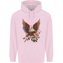 USA Eagle Flag America Patriotic July 4th Mens 80% Cotton Hoodie Light Pink