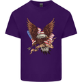 USA Eagle Flag America Patriotic July 4th Mens Cotton T-Shirt Tee Top Purple