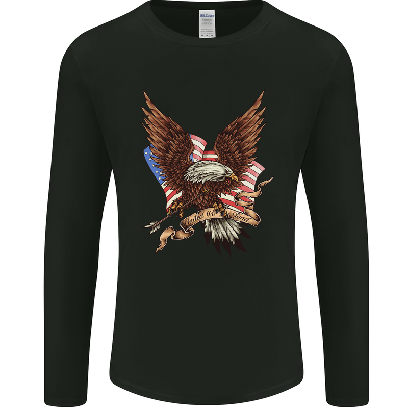 USA Eagle Flag America Patriotic July 4th Mens Long Sleeve T-Shirt Black