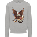 USA Eagle Flag America Patriotic July 4th Mens Sweatshirt Jumper Sports Grey