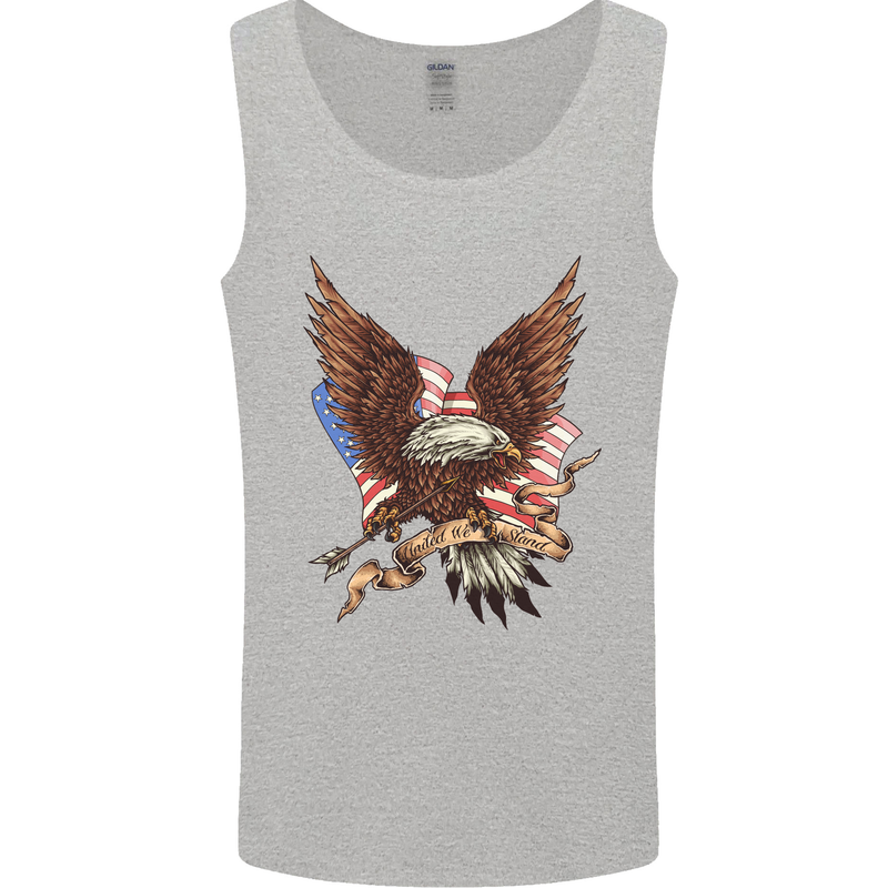 USA Eagle Flag America Patriotic July 4th Mens Vest Tank Top Sports Grey