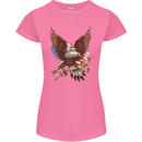 USA Eagle Flag America Patriotic July 4th Womens Petite Cut T-Shirt Azalea