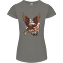 USA Eagle Flag America Patriotic July 4th Womens Petite Cut T-Shirt Charcoal