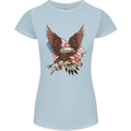 USA Eagle Flag America Patriotic July 4th Womens Petite Cut T-Shirt Light Blue
