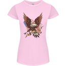 USA Eagle Flag America Patriotic July 4th Womens Petite Cut T-Shirt Light Pink