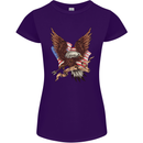 USA Eagle Flag America Patriotic July 4th Womens Petite Cut T-Shirt Purple
