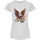 USA Eagle Flag America Patriotic July 4th Womens Petite Cut T-Shirt White