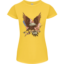 USA Eagle Flag America Patriotic July 4th Womens Petite Cut T-Shirt Yellow