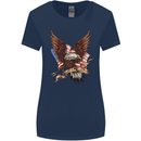 USA Eagle Flag America Patriotic July 4th Womens Wider Cut T-Shirt Navy Blue