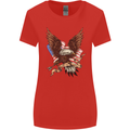 USA Eagle Flag America Patriotic July 4th Womens Wider Cut T-Shirt Red