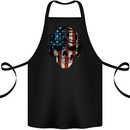USA Flag Biker Skull Motorcycle Motorbike Cotton Apron 100% Organic Black