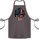 USA Flag Biker Skull Motorcycle Motorbike Cotton Apron 100% Organic Dark Grey