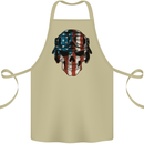 USA Flag Biker Skull Motorcycle Motorbike Cotton Apron 100% Organic Khaki