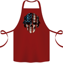 USA Flag Biker Skull Motorcycle Motorbike Cotton Apron 100% Organic Maroon
