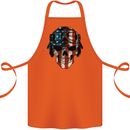 USA Flag Biker Skull Motorcycle Motorbike Cotton Apron 100% Organic Orange