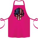 USA Flag Biker Skull Motorcycle Motorbike Cotton Apron 100% Organic Pink