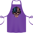 USA Flag Biker Skull Motorcycle Motorbike Cotton Apron 100% Organic Purple