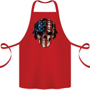 USA Flag Biker Skull Motorcycle Motorbike Cotton Apron 100% Organic Red