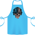 USA Flag Biker Skull Motorcycle Motorbike Cotton Apron 100% Organic Turquoise