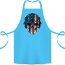 USA Flag Biker Skull Motorcycle Motorbike Cotton Apron 100% Organic Turquoise