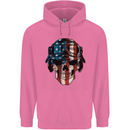 USA Flag Biker Skull Motorcycle Motorbike Mens 80% Cotton Hoodie Azelea