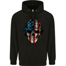 USA Flag Biker Skull Motorcycle Motorbike Mens 80% Cotton Hoodie Black